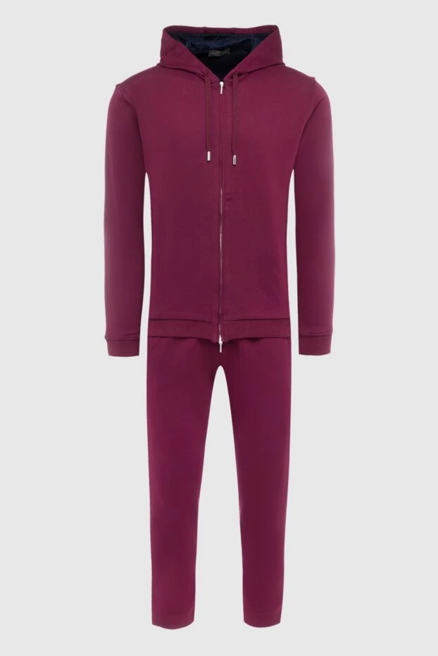 Cesare di Napoli man men's cotton sports suit, burgundy купить с ценами и фото 162517 - photo 1