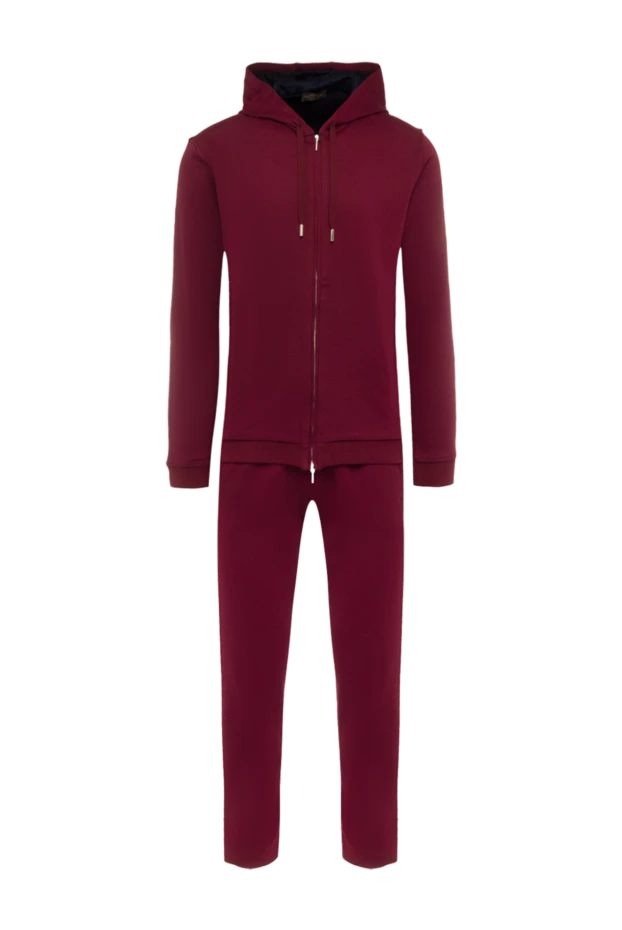 Cesare di Napoli man men's cotton sports suit, burgundy купить с ценами и фото 162517 - photo 1