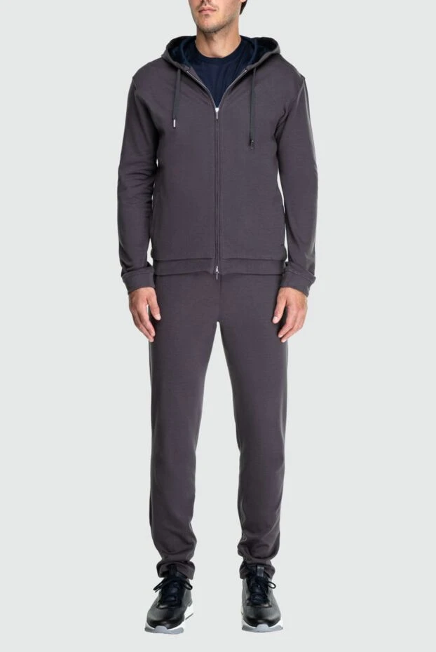 Cesare di Napoli man gray men's cotton sports suit купить с ценами и фото 162520 - photo 2