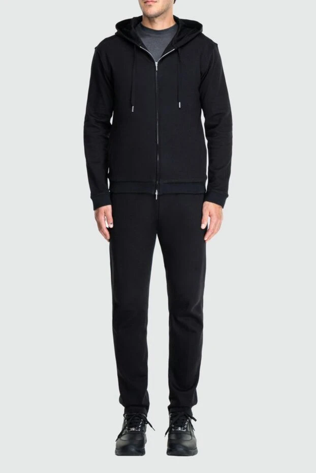 Cesare di Napoli man men's cotton sports suit, black купить с ценами и фото 162522 - photo 2