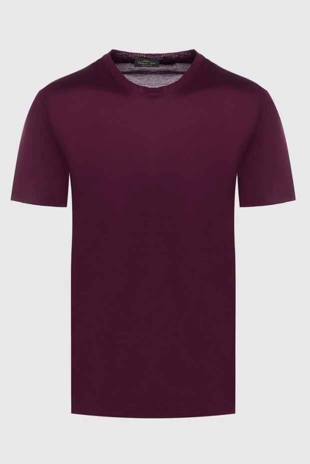 Cesare di Napoli man cotton t-shirt burgundy for men купить с ценами и фото 162526 - photo 1