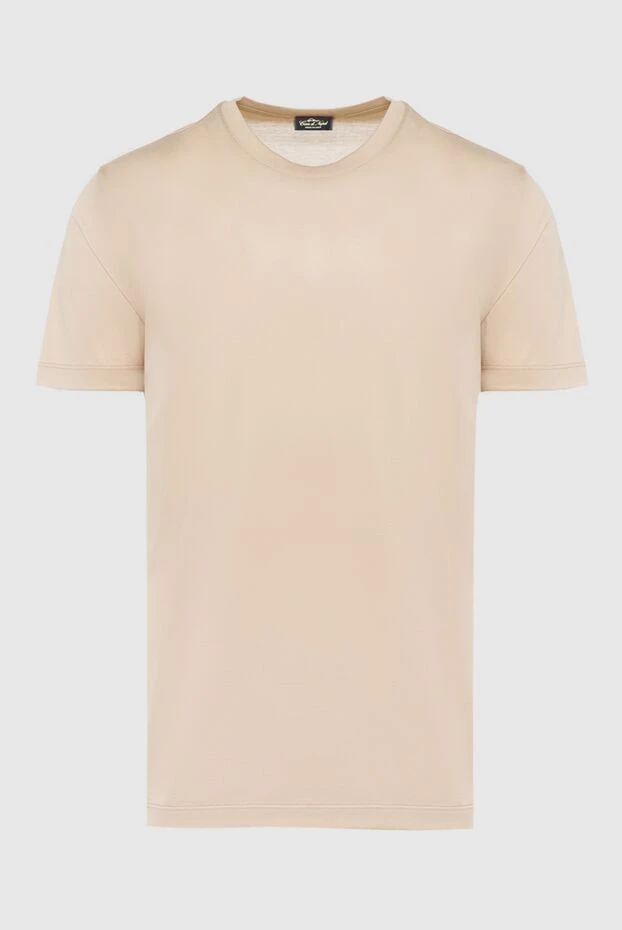 Cesare di Napoli man beige cotton t-shirt for men купить с ценами и фото 162527 - photo 1