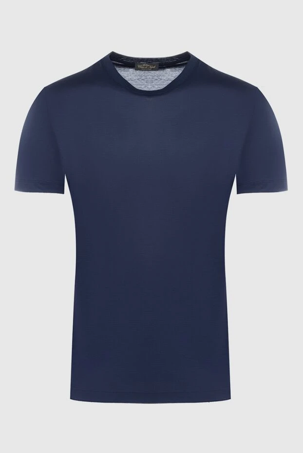 Cesare di Napoli man cotton t-shirt blue for men купить с ценами и фото 162528 - photo 1