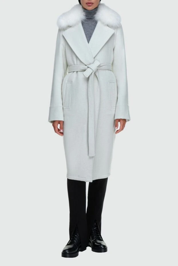 Blancha woman women's white cashmere coat купить с ценами и фото 162574 - photo 2