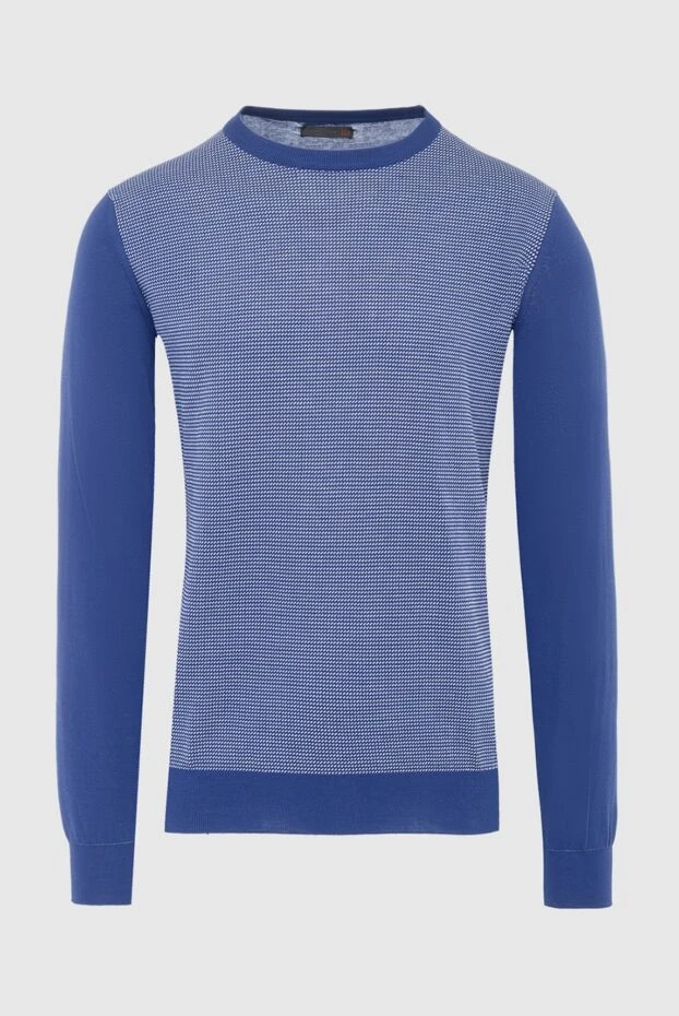 Corneliani man cotton short sleeve jumper blue for men купить с ценами и фото 162580 - photo 1