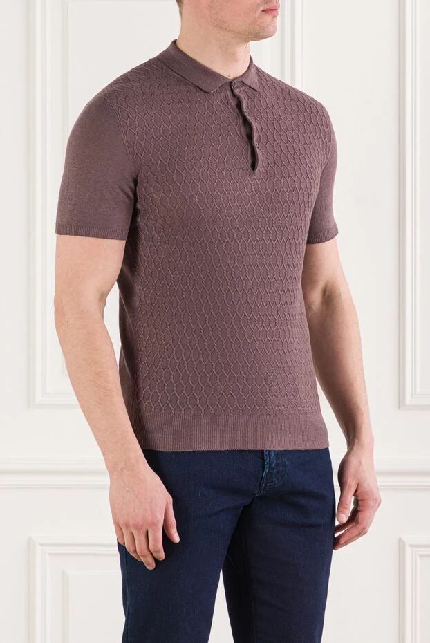 Corneliani поло из хлопка с объемным ромбовидным узором
 162581 - фото 3