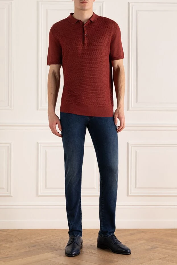 Corneliani man cotton polo red for men купить с ценами и фото 162583 - photo 2