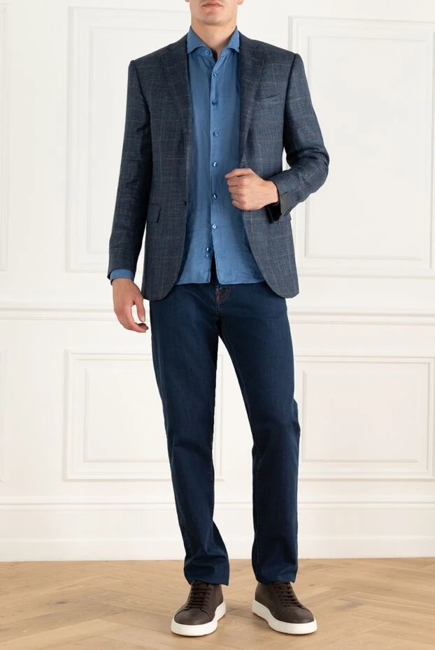 Corneliani man jacket blue for men купить с ценами и фото 162585 - photo 2