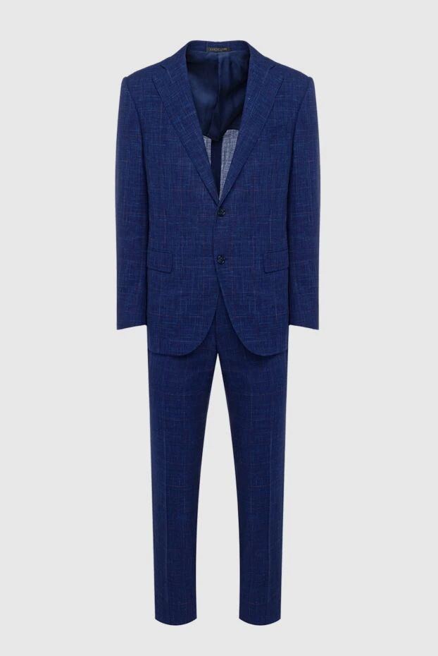 Corneliani man men's suit made of wool, silk and linen blue купить с ценами и фото 162586 - photo 1