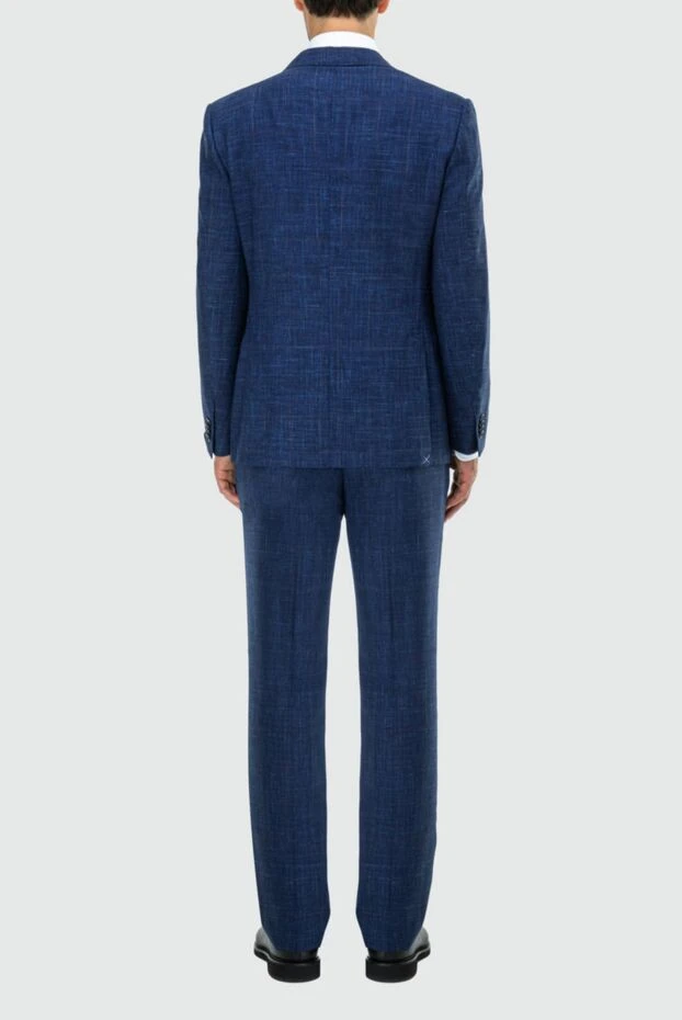 Corneliani man men's suit made of wool, silk and linen blue 162586 - photo 3