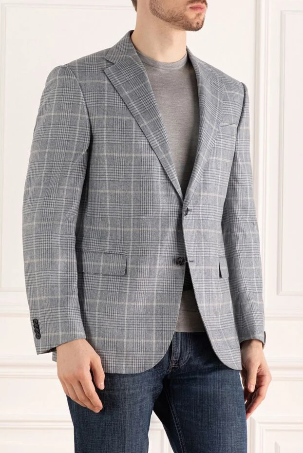 Corneliani ерлерге арналған сұр жібек күрте 162588 - фото 3