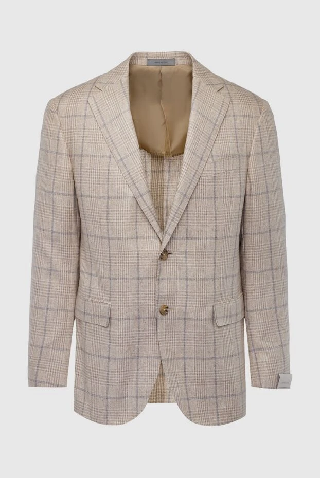 Corneliani man men's beige silk jacket купить с ценами и фото 162589 - photo 1