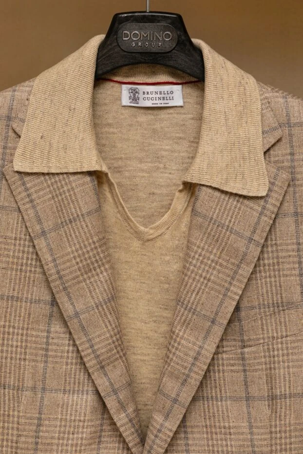 Ерлерге арналған бежевый жібек күрте - фото 2