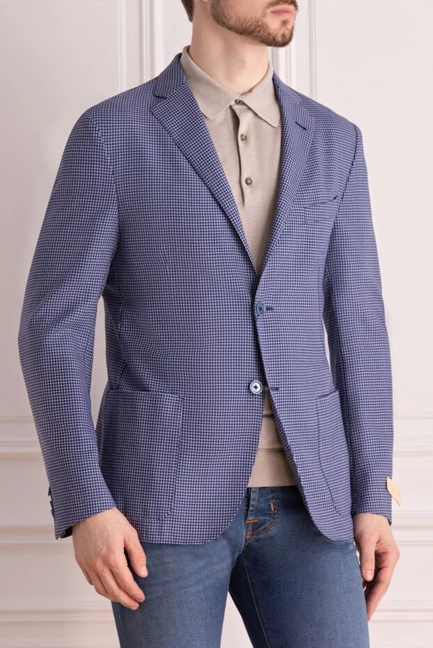 Corneliani жеңіл жүннен жасалған көгілдір қаракөк астарлы күрте 162595 - фото 3