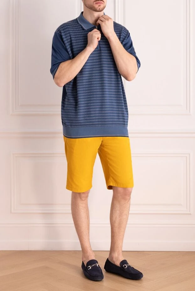 Corneliani man cotton and linen shorts yellow for men купить с ценами и фото 162596 - photo 2