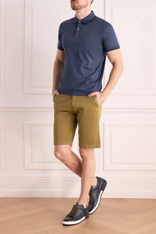 Corneliani man green cotton and elastane shorts for men купить с ценами и фото 162600 - photo 2