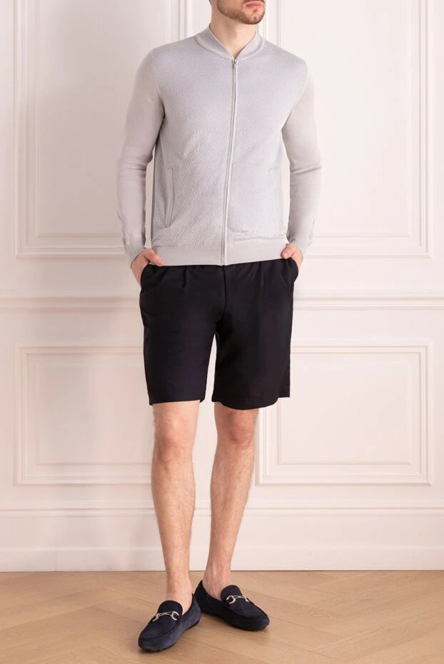 Corneliani man blue wool shorts for men купить с ценами и фото 162602 - photo 2