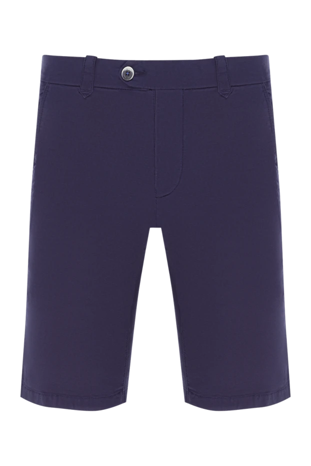 Ультрамарин тонында эластан қосылған тегіс мақтадан тігілген шорт
- фото 1