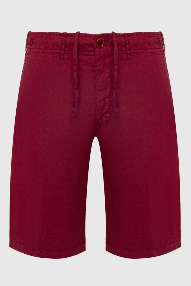 Corneliani man red linen shorts for men купить с ценами и фото 162604 - photo 1