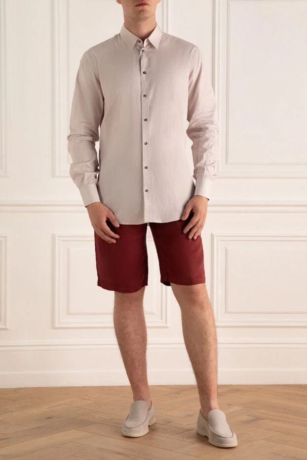 Corneliani man red linen shorts for men купить с ценами и фото 162604 - photo 2