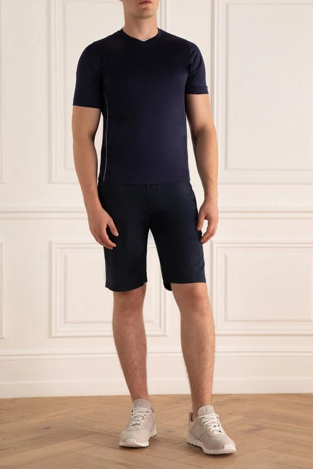 Corneliani man blue cotton shorts for men купить с ценами и фото 162606 - photo 2