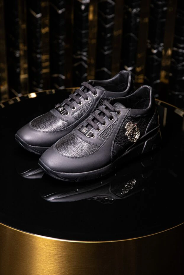 Billionaire кроссовки черные из гладкой и зернистой кожи

 162617 - фото 2