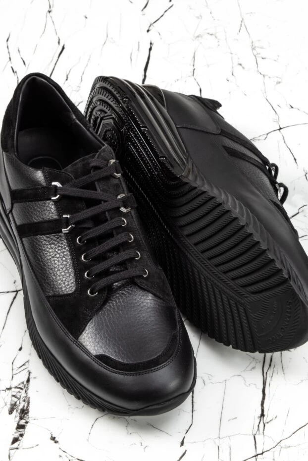 Stefano Ricci black leather sneakers for men 162635 - photo 3