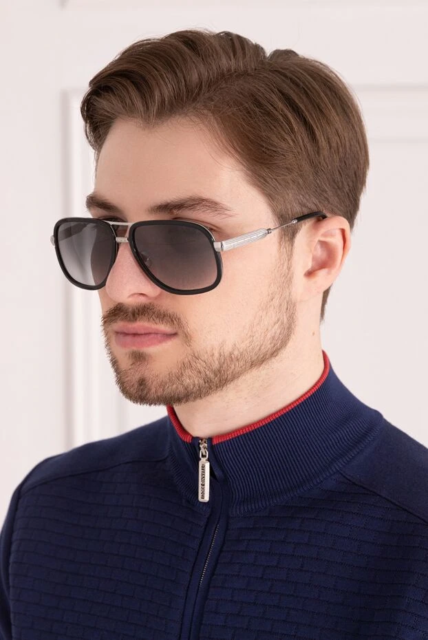 Stefano Ricci очки для защиты от солнца из металла и пластика черные мужские 162640 - фото 3