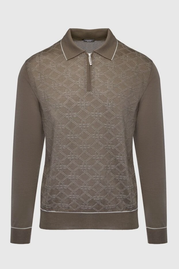 Stefano Ricci поло с длинным рукавом из шелка и кашемира коричневое мужское с длинным рукавом 162642 - фото 1