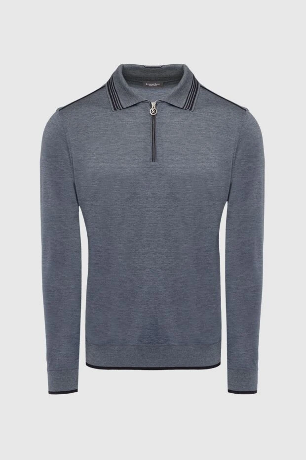 Stefano Ricci поло с длинным рукавом из шелка и кашемира серое мужское 162645 - фото 1