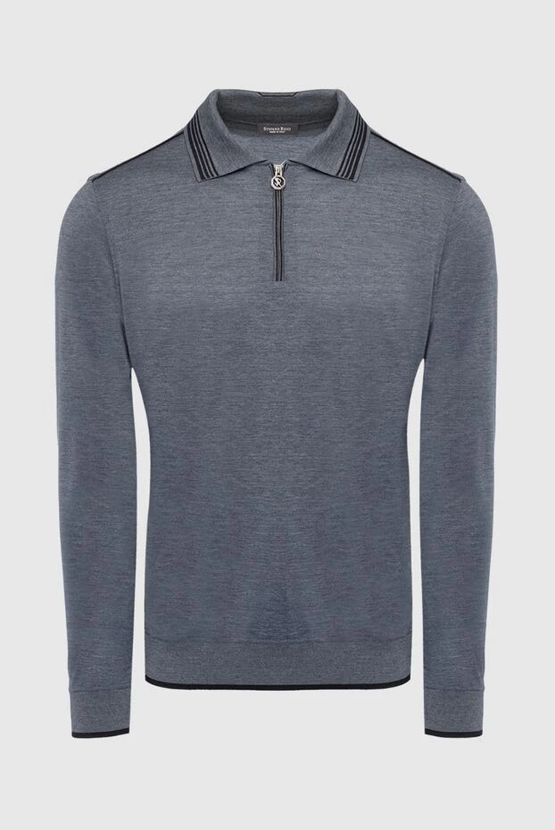 Stefano Ricci поло с длинным рукавом из шелка и кашемира серое мужское 162645 - фото 1