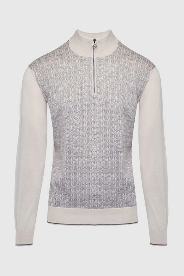 Тройер из кашемира и шелка бежевый мужской - фото 1