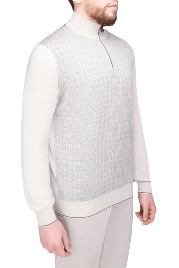 Stefano Ricci тройер из кашемира и шелка бежевый мужской 162653 - фото 3