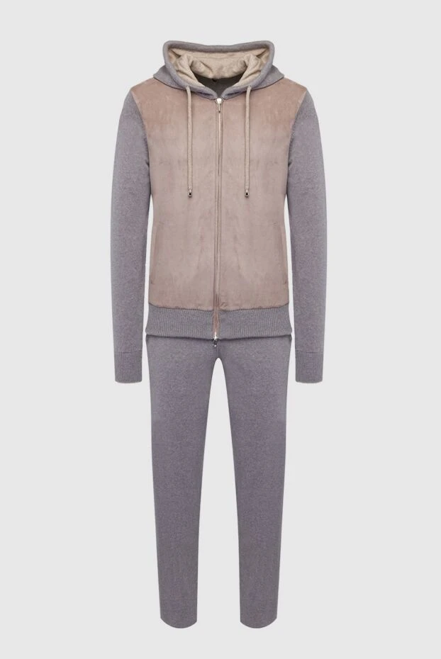 Cesare di Napoli man men's sports suit made of wool, viscose and cashmere, beige купить с ценами и фото 162680 - photo 1