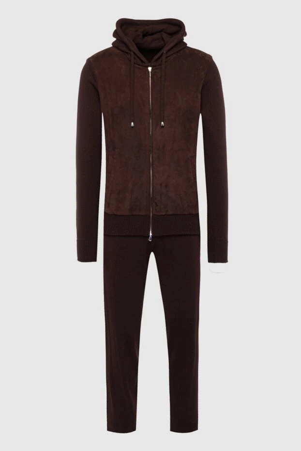 Cesare di Napoli man men's sports suit made of wool, viscose and cashmere, brown купить с ценами и фото 162683 - photo 1