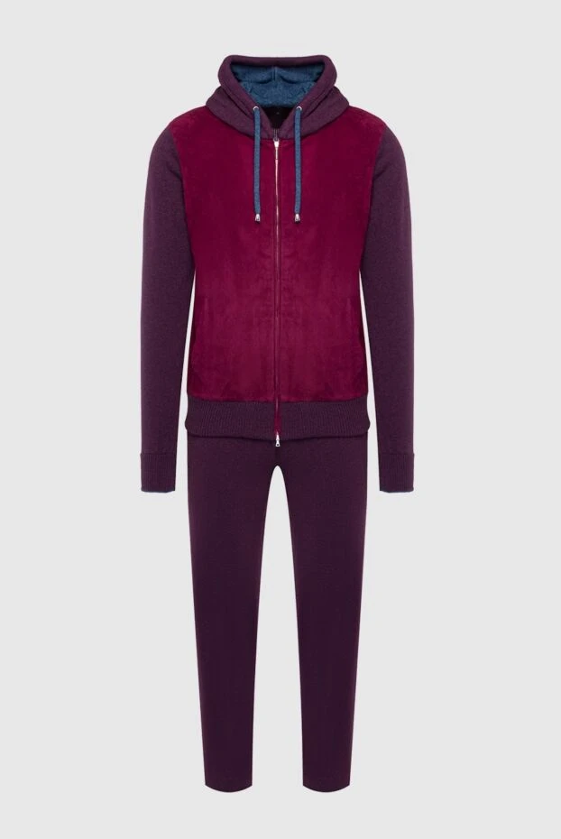 Cesare di Napoli man men's sports suit made of wool, viscose and cashmere, burgundy купить с ценами и фото 162684 - photo 1