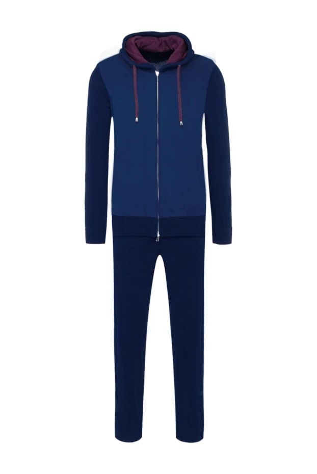 Cesare di Napoli man men's sports suit made of wool, viscose and cashmere, blue купить с ценами и фото 162685 - photo 1