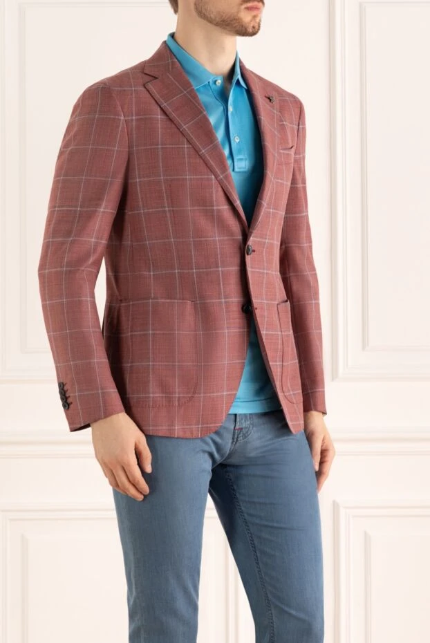 Lubiam pure wool jacket with prince of wales pattern in red tone 162698 - photo 3
