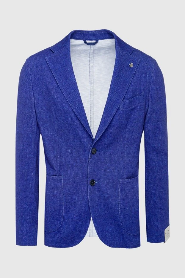 Lubiam man blue cotton jacket for men купить с ценами и фото 162700 - photo 1