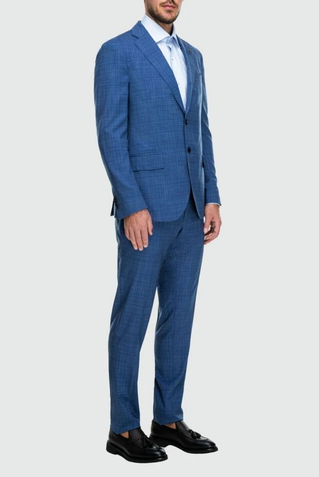 Lubiam man men's suit made of wool, blue купить с ценами и фото 162705 - photo 2