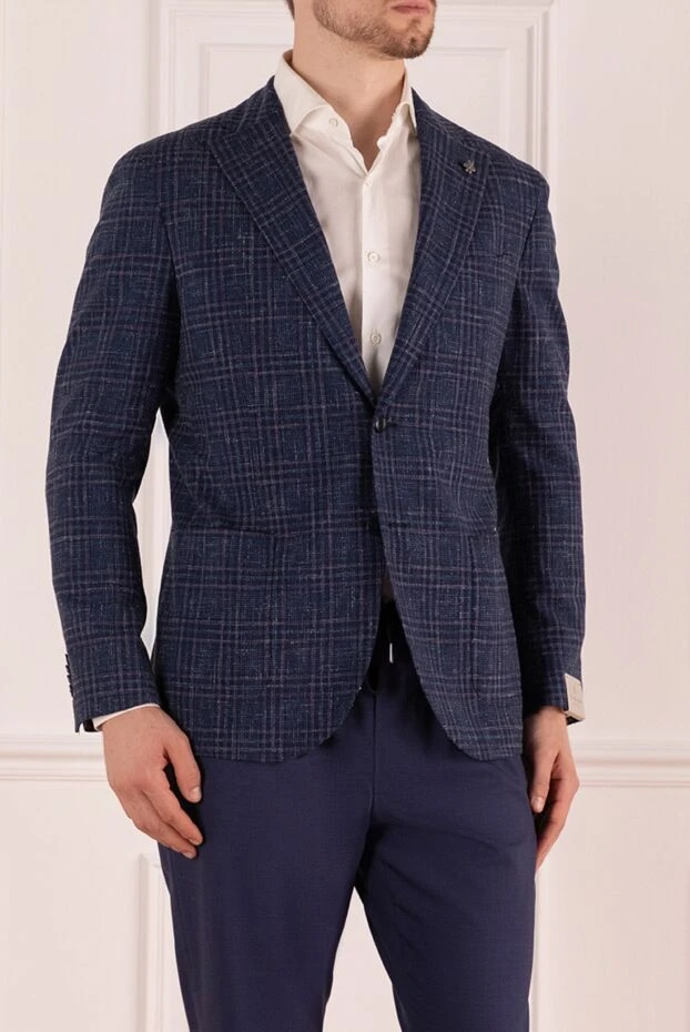 Lubiam jacket wool with silk blue modern cut in a check 162709 - photo 3
