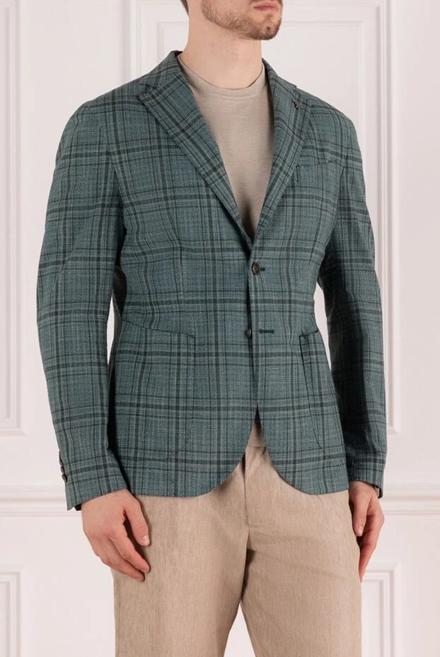 Lubiam green cotton and polyester jacket for men 162714 - photo 3