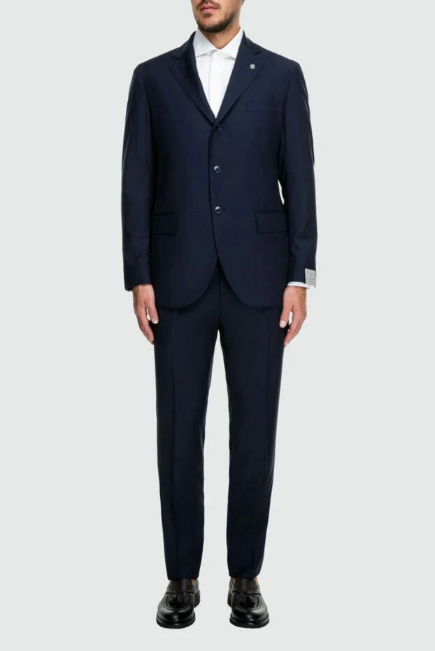 Lubiam man men's suit made of wool, blue купить с ценами и фото 162718 - photo 2