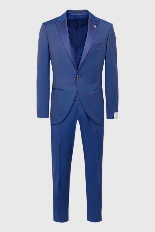 Lubiam man men's suit made of wool and polyester, blue купить с ценами и фото 162723 - photo 1