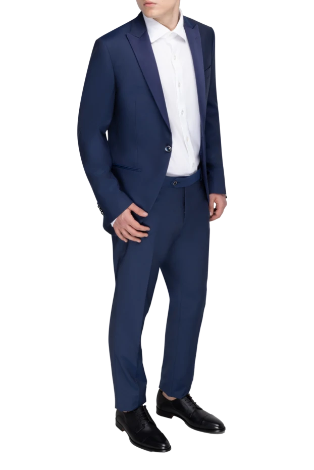 Lubiam man men's suit made of wool and polyester, blue купить с ценами и фото 162723 - photo 2