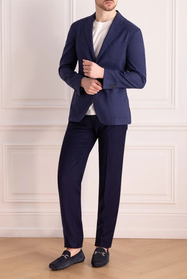 Lubiam man blue wool trousers for men купить с ценами и фото 162725 - photo 2