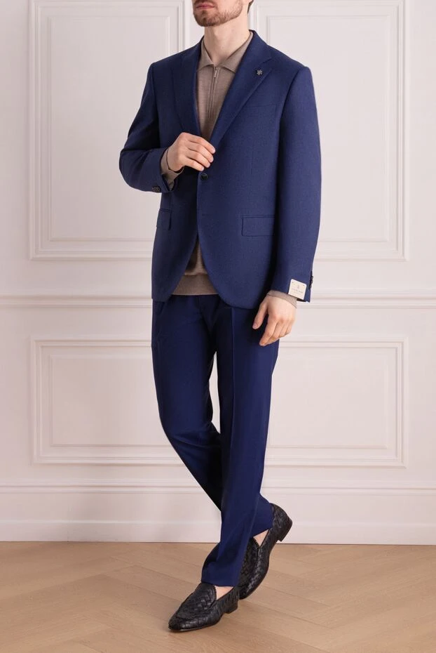 Lubiam man blue wool jacket for men купить с ценами и фото 162726 - photo 2