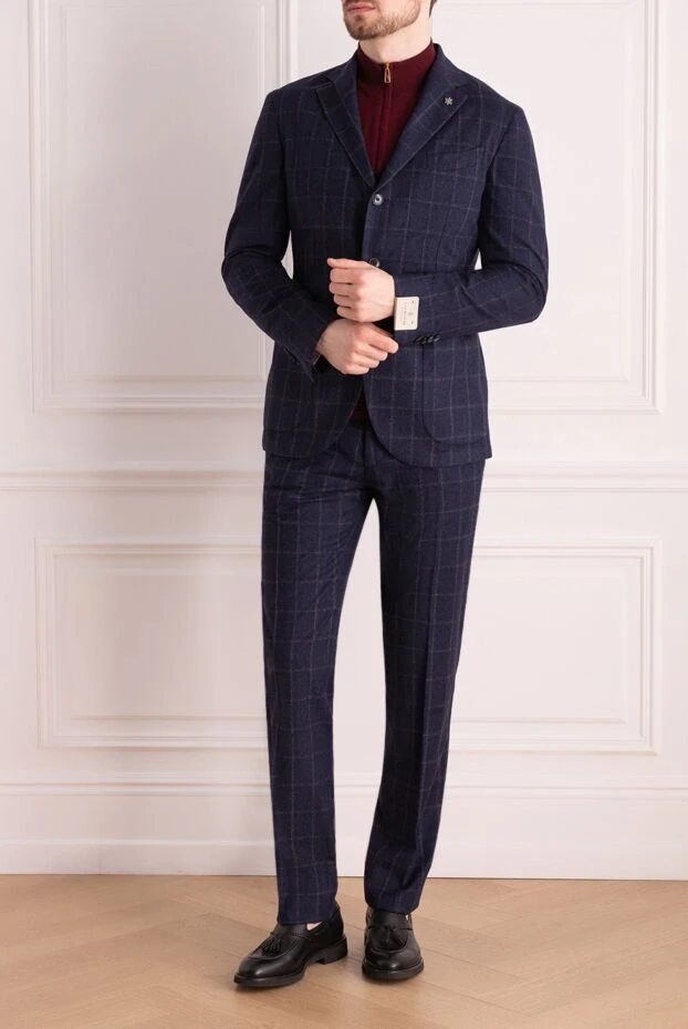 Lubiam man men's suit made of wool, blue купить с ценами и фото 162731 - photo 2