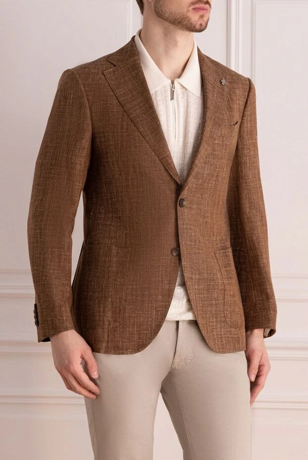 Lubiam jacket made of wool, silk and linen, brown with texture 162736 - photo 3