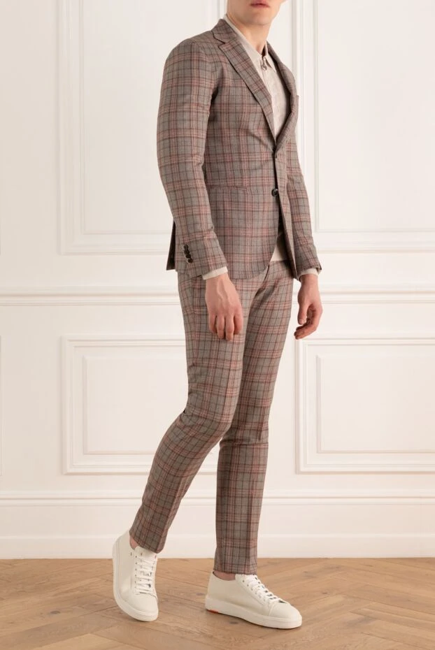 Lubiam man beige men's wool suit купить с ценами и фото 162744 - photo 2